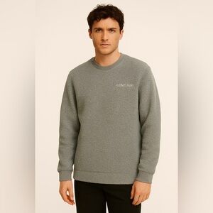 Calvin Klein Men's Plush Gray Crewneck Sweater